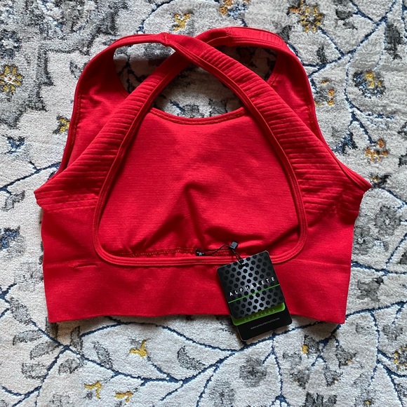 NWT Alphalete Red Vault Open Criss-Cross back Sports Bra - Picture 3 of 8